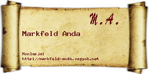 Markfeld Anda névjegykártya